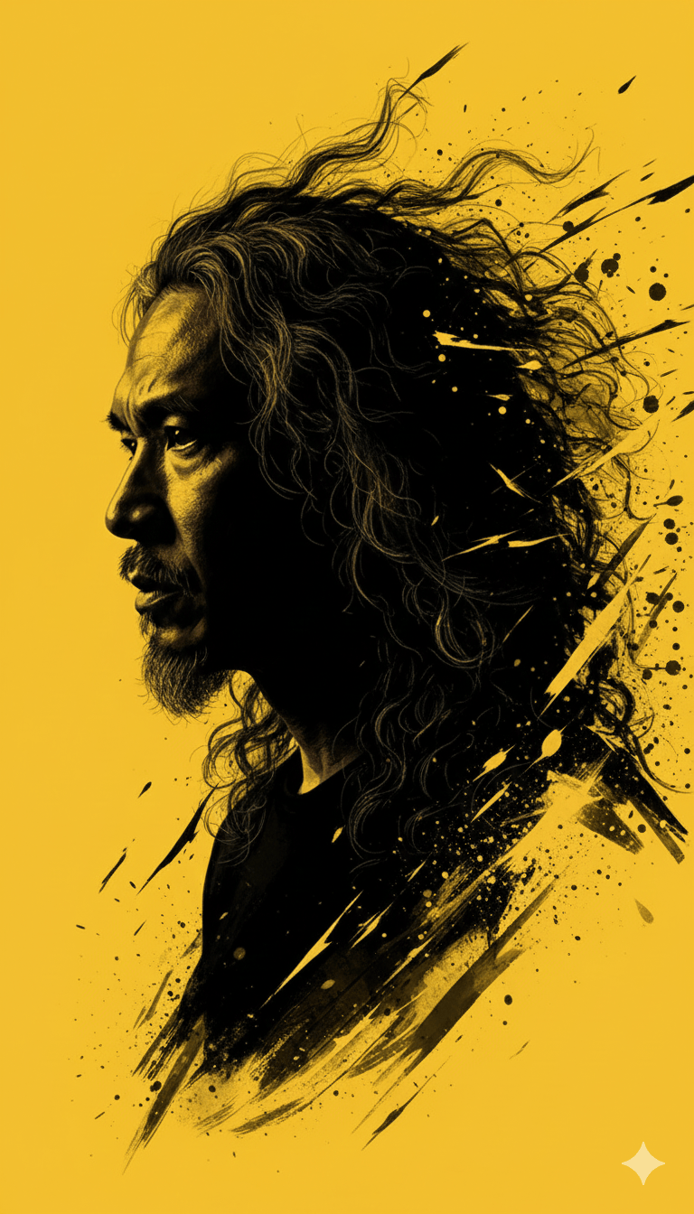 silhouetted brushstrokes