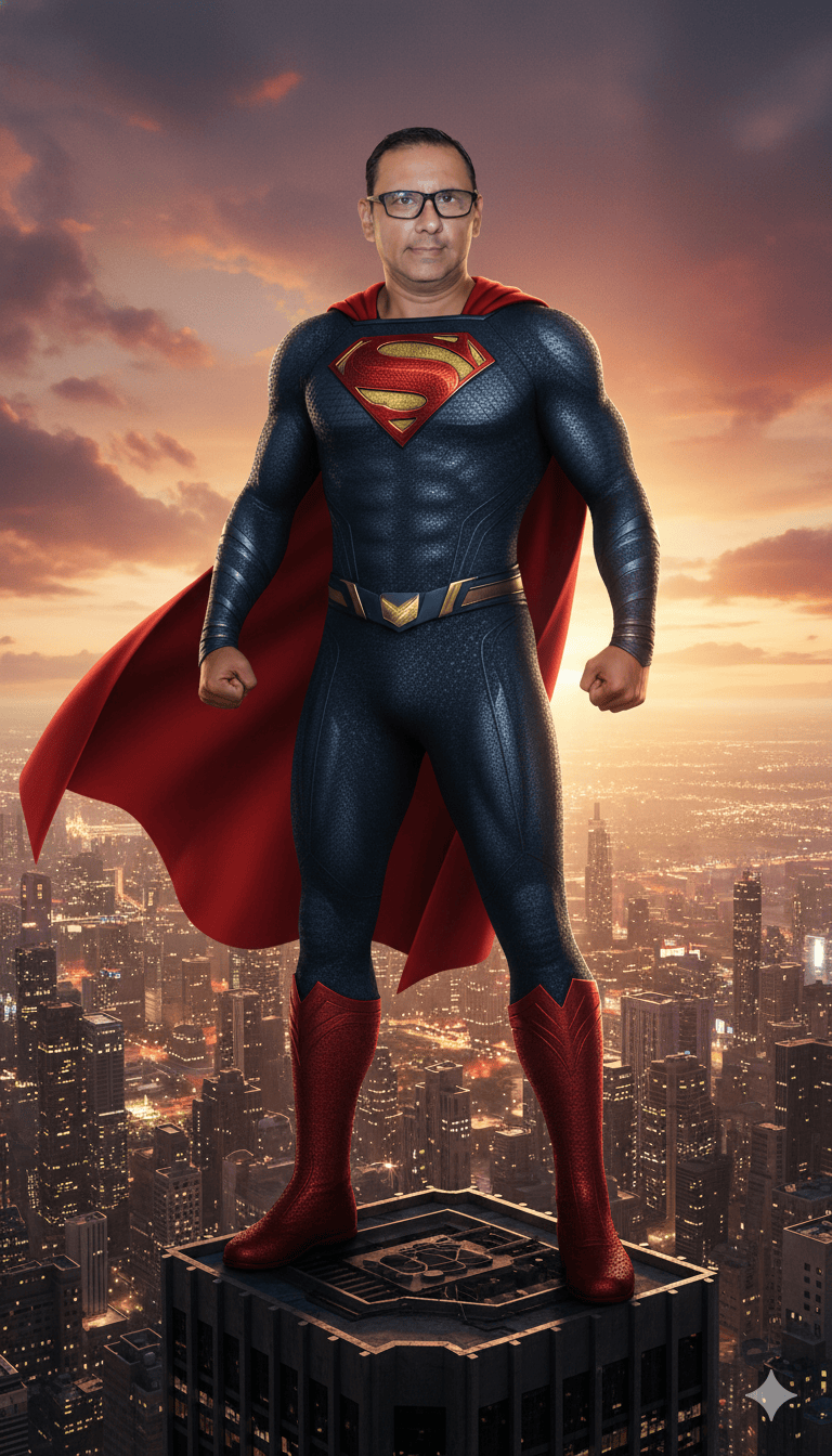 Sper heroe sobre rascacielos