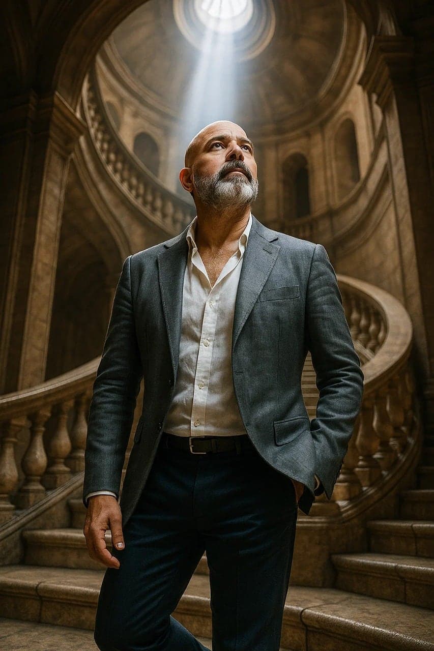 Spiral stairs and lightning