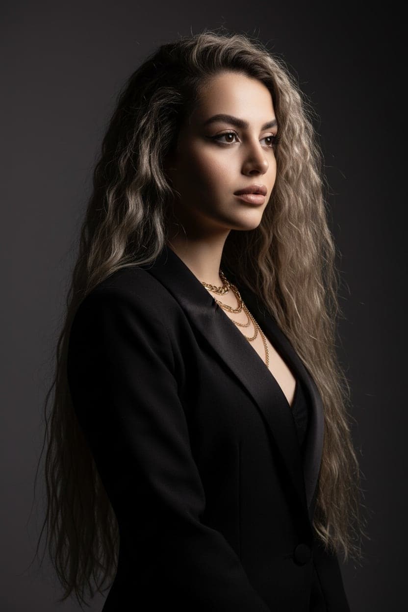 studio photography of a young woman