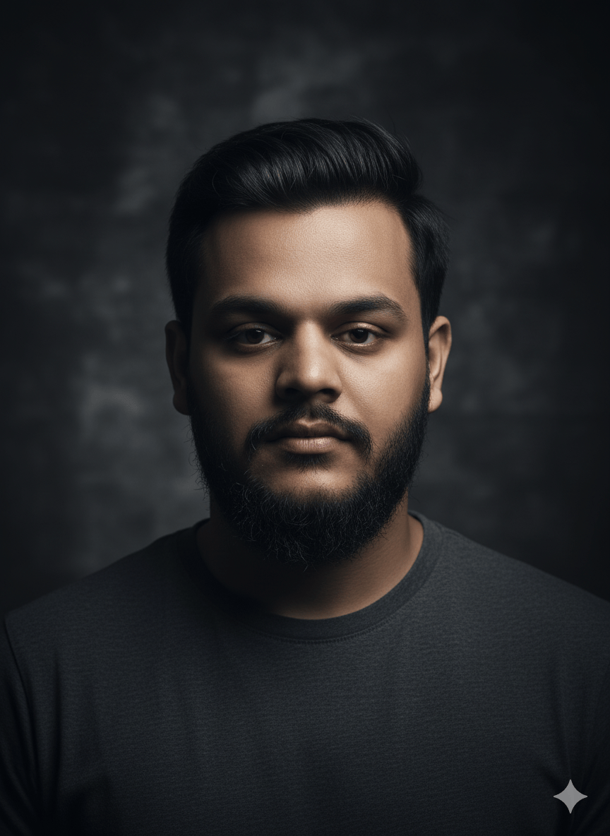 Stylish Portrait in Dark Grey Theme