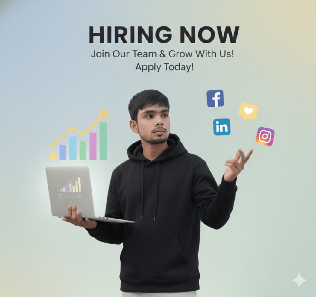 The video is a hiring advertisement that reads *HIRING NOW. Join Our Team & Grow With Us! Apply Tod