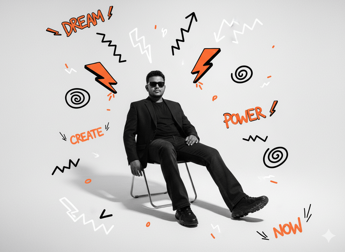 Ultra-realistic black and white studio portrait