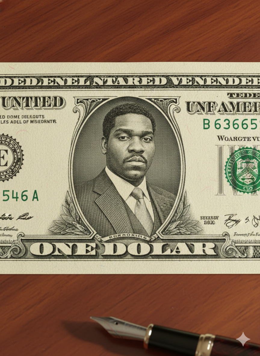 uma nota de banco fictcia