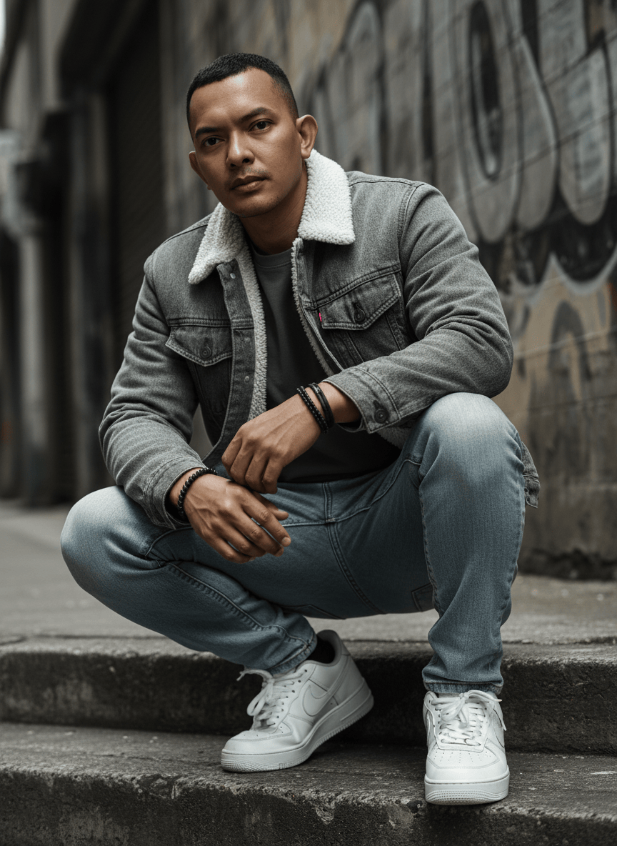 Urban Resolve: A Street-Style Editorial Portrait