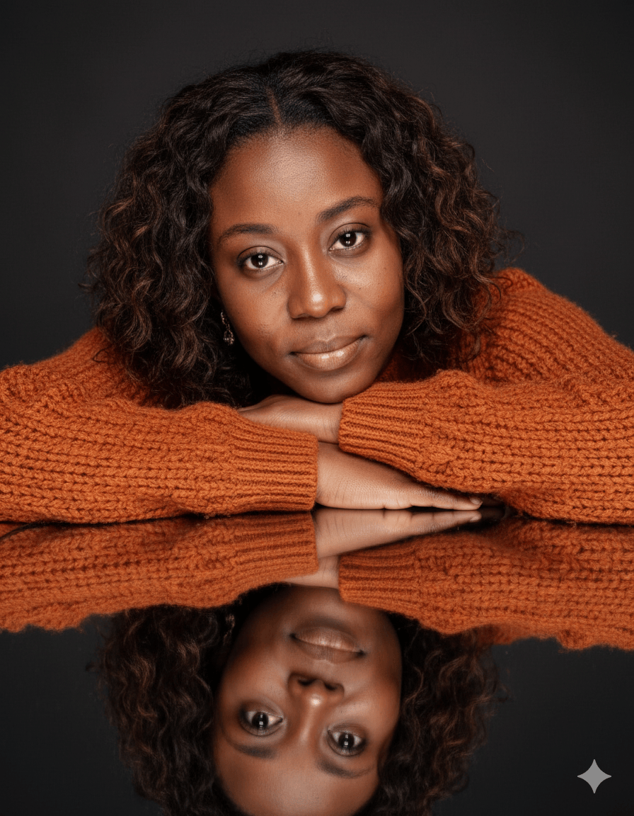 USE MY PROMPT While maintaining the exact facial features, skin tone and hair style of the refere