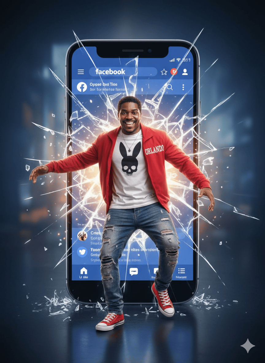 Vidro quebrado Facebook