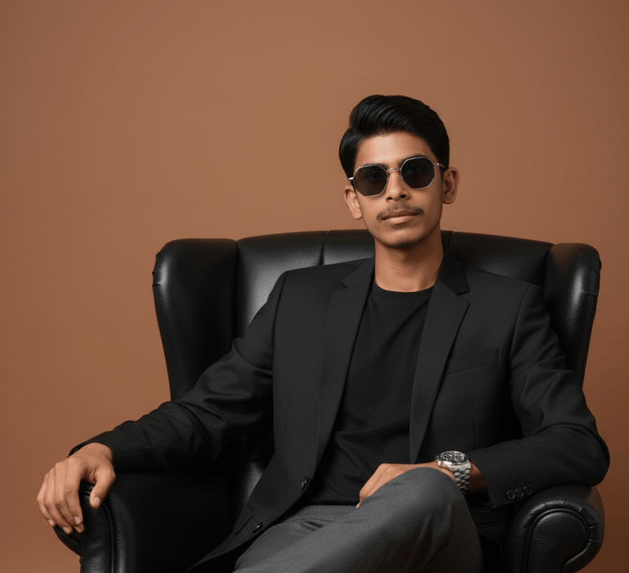 VIP Man: 8K High-Resolution Portrait with Rolex and Hexagonal Sunglasses
