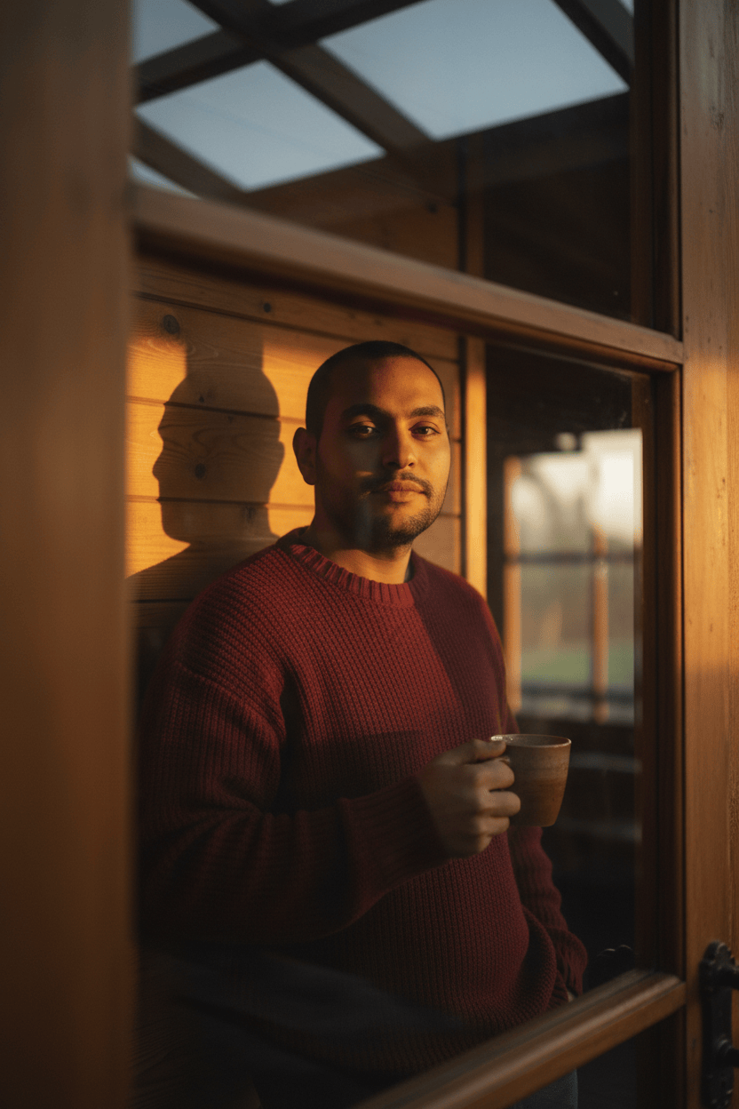 warm golden sunset beam