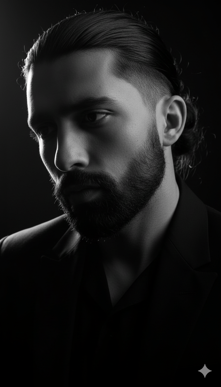 white and black portrait