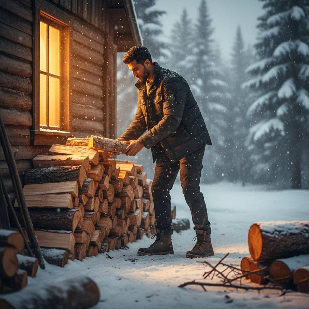 Winter Cabin Woodstack