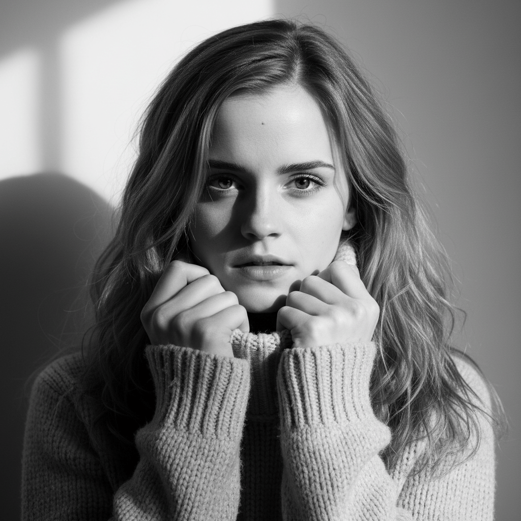 Winter Textures: B&W Portrait