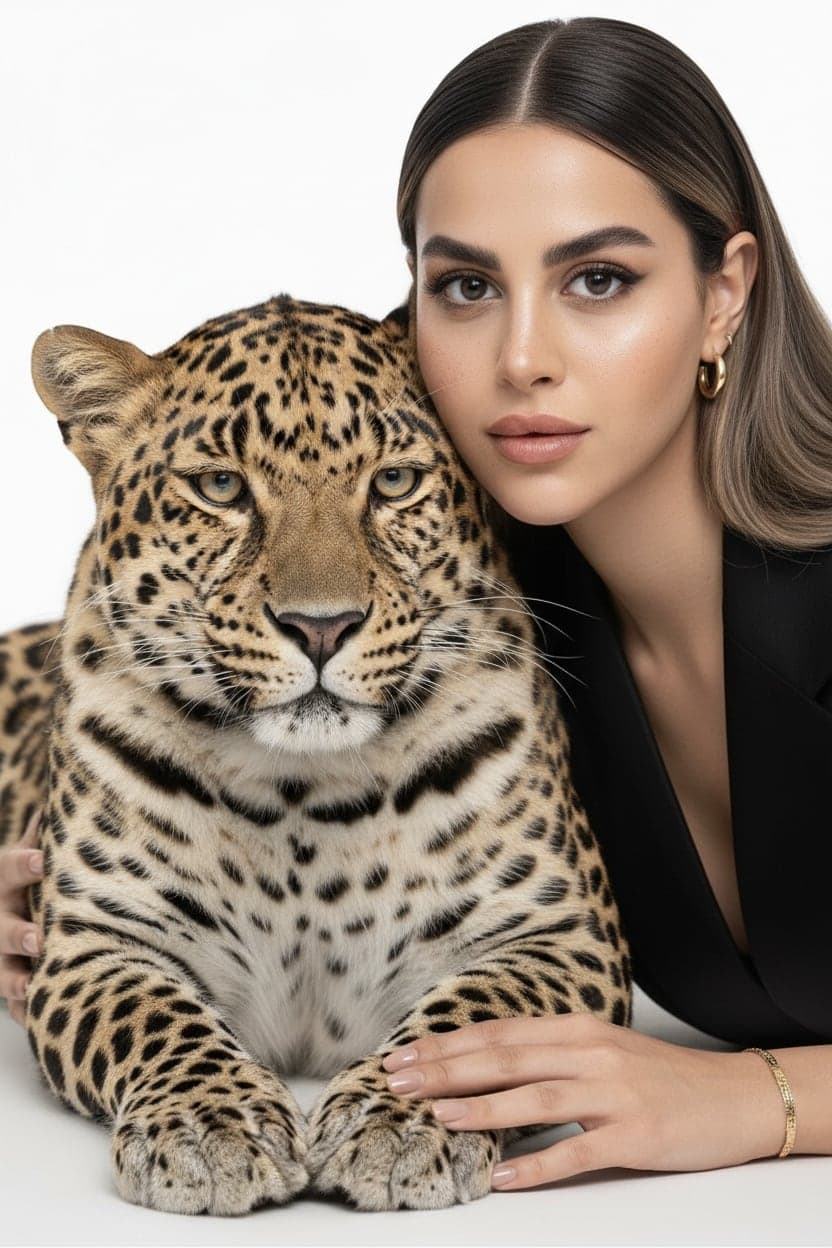 Woman with The leopard
