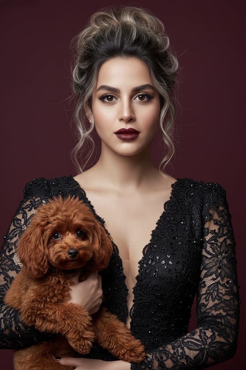 Woman with tini dog