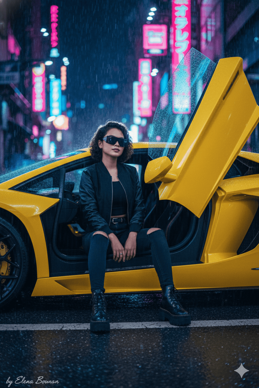 Young woman in BLACK